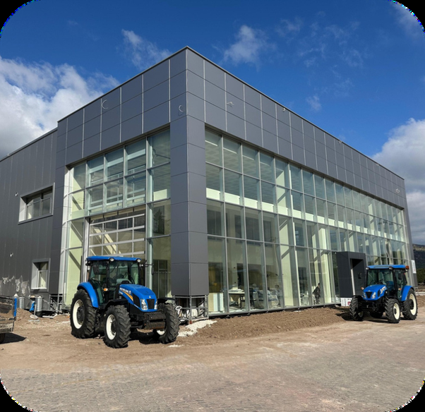 Commercial building with aluminium and glass facade